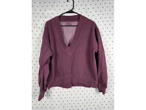 Victorias Secret Pink Vintage Style Deep V neck sweater SMALL long sleeve